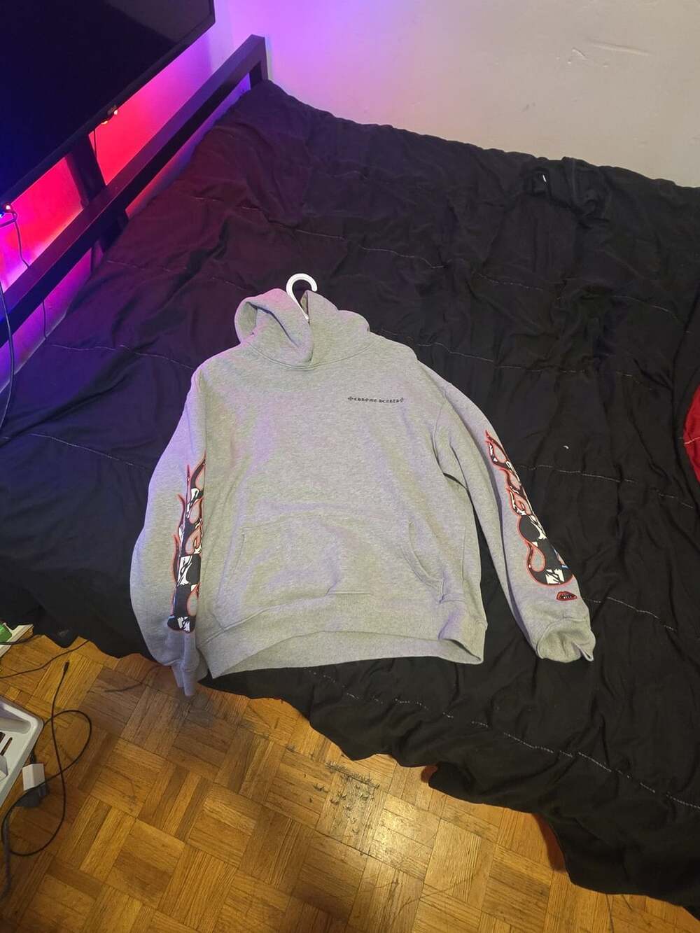 Chrome Hearts Multi Color Cross Cemetery Hoodie Grey